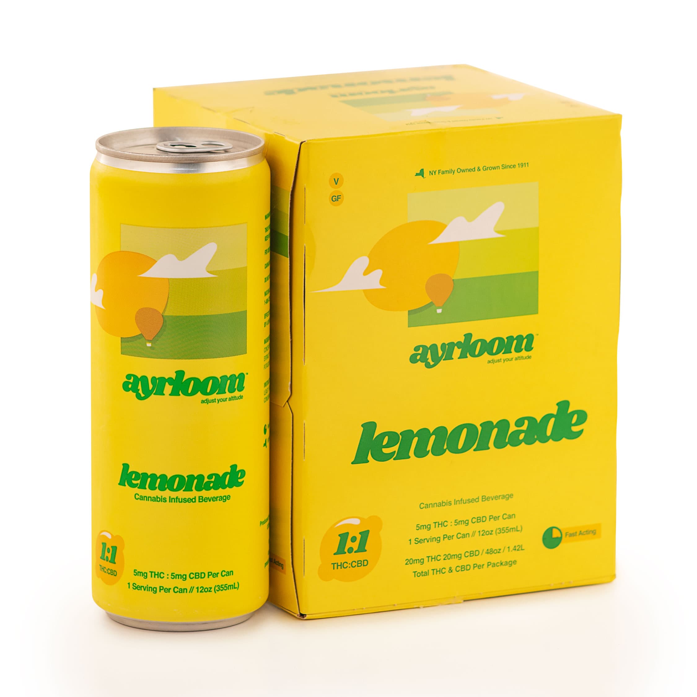 Lemonade 1:1 Infused Sparkling Water 4 Pack - ayrloom