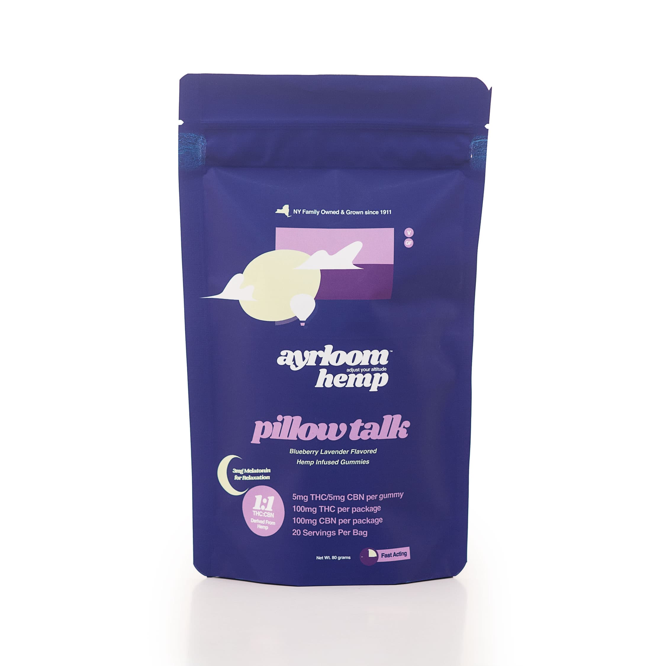 product image for Pillow Talk 1:1 10 Pack Gummies THC: 50mg, CBN: 50mg
