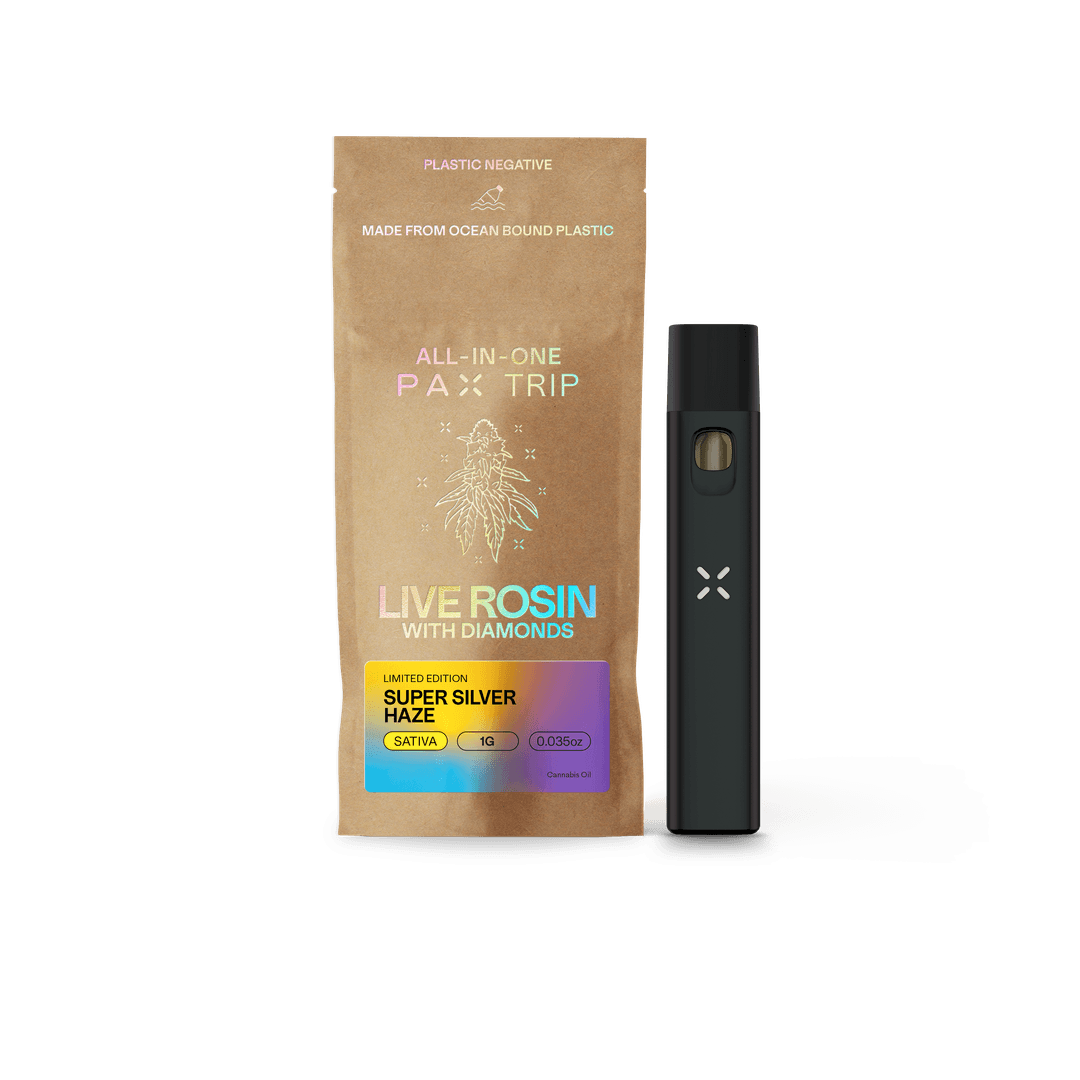 Super Silver Haze • Live Rosin w/ Diamonds Disposable • 1g - PAX | Treehouse Cannabis
