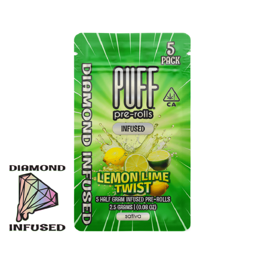 Lemon Lime Twist • Diamond Infused pre-roll • 5 pack • 2.5g • PUFF - PUFF | Treehouse Cannabis