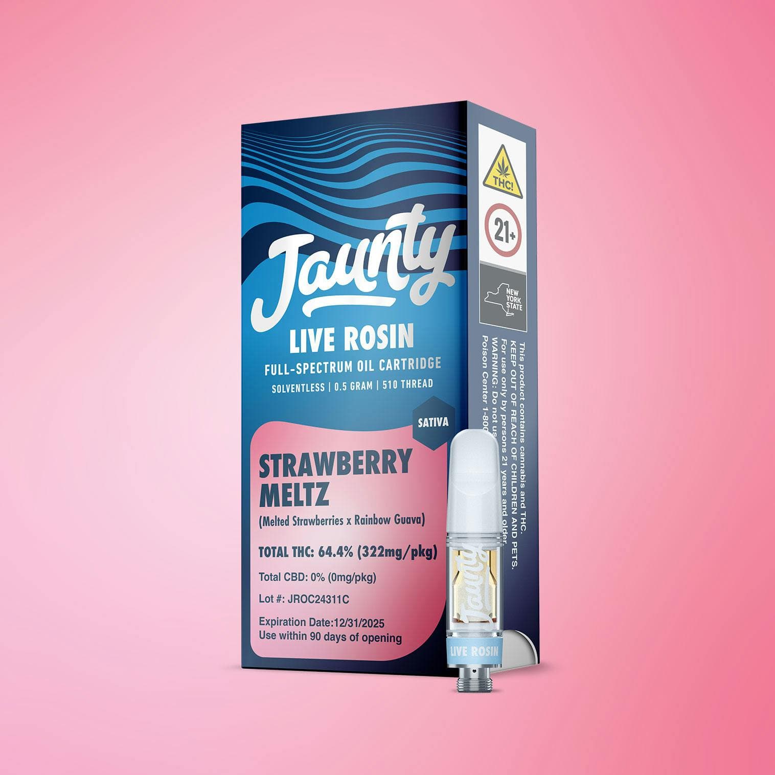 Strawberry Meltz Live Rosin Cartridge - Jaunty