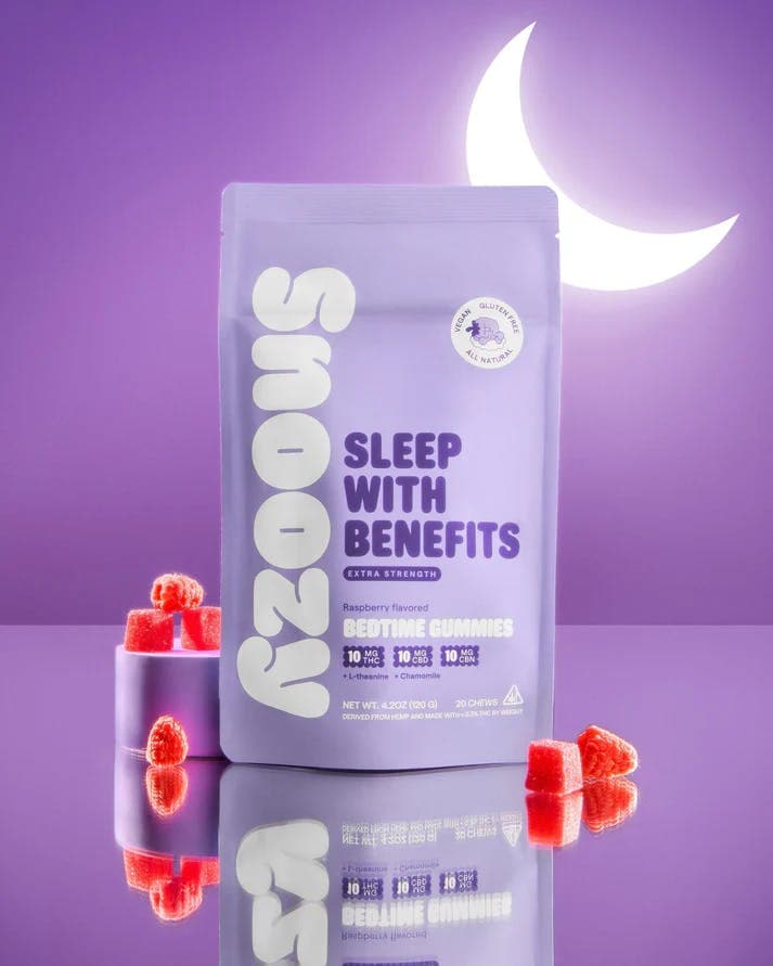 Sleep with Benefits Gummies 20 Pack THC: 100mg, CBD: 100mg - Snoozy