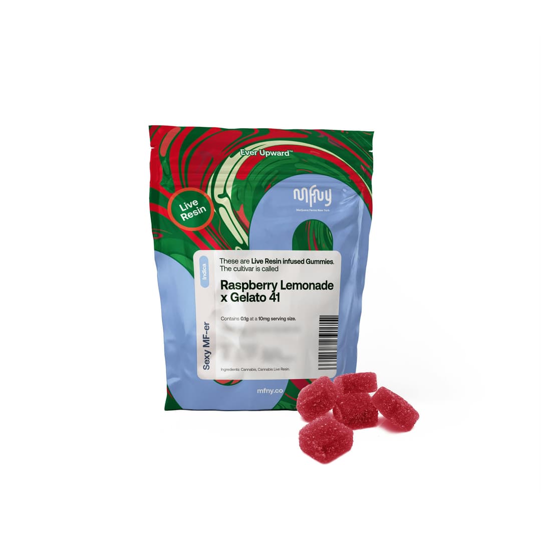 Raspberry Lemonade x Gelato 41 • Live Resin Gummies - MFNY | Treehouse Cannabis