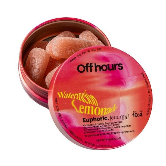 product image for Watermelon Lemonade "Euphoric" 10 Pack Gummies THC: 100mg, CBD: 40mg