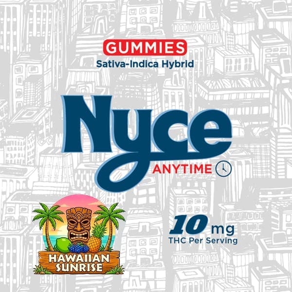 Hawaiian Sunrise Live Rosin Gummies • 10 pack • 100mg - Nyce | Treehouse Cannabis