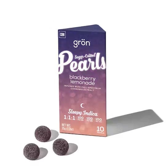 Blackberry Lemonade Pearls 1:1:1 10 Pack Gummies THC: 100mg - Gron