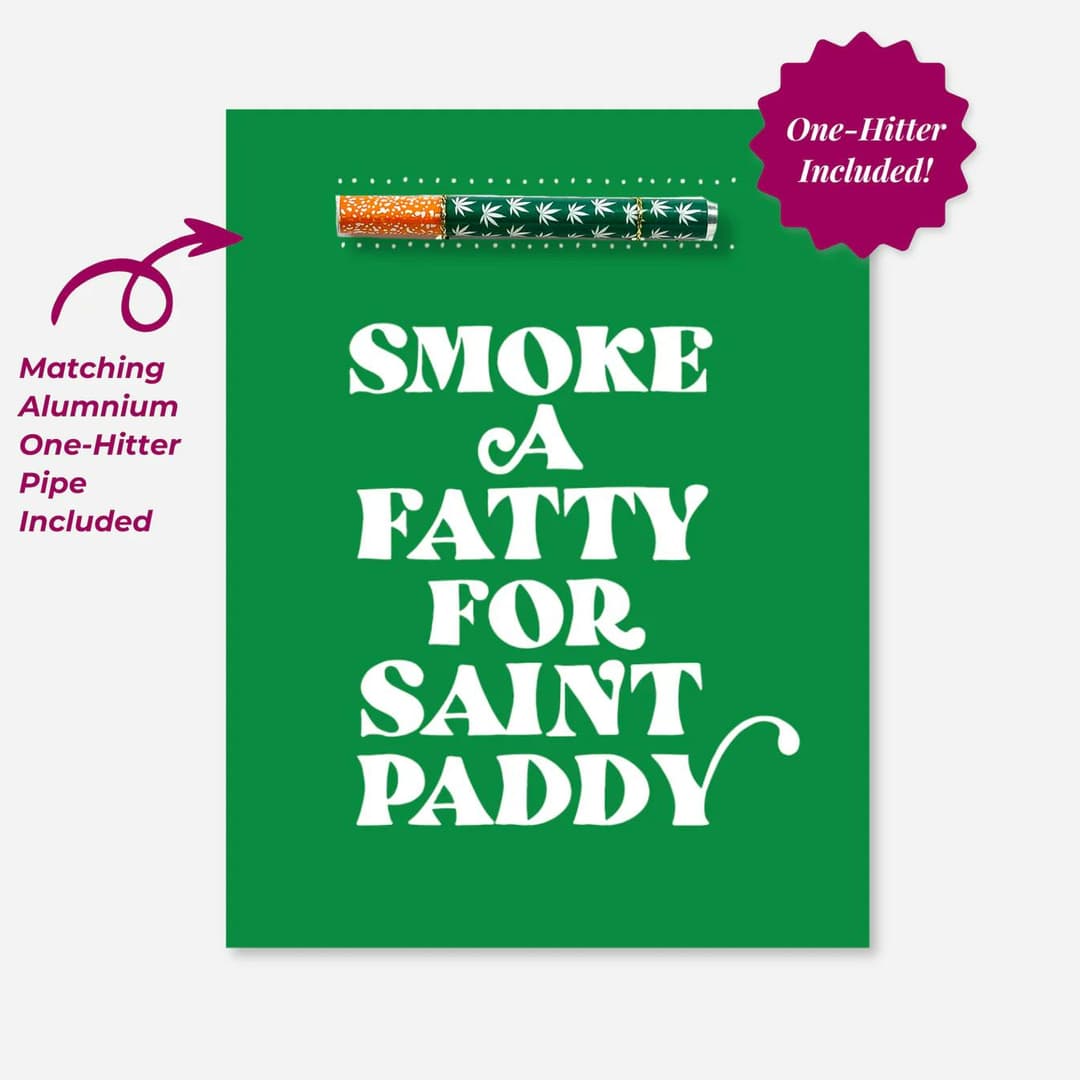 Saint Paddy Greeting Card w/ One Hitter - KushKards | Treehouse Cannabis