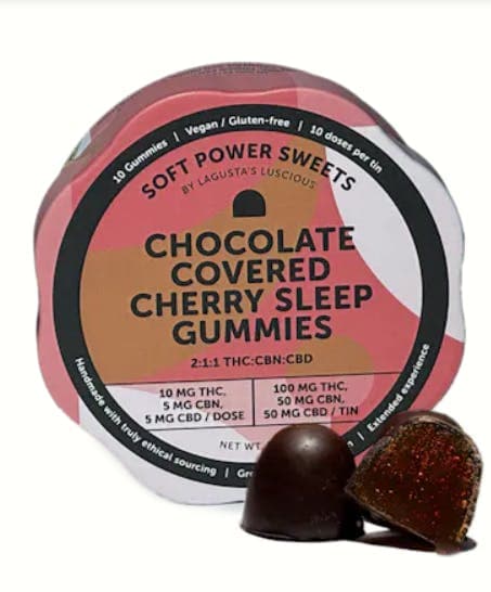 product image for Chocolate Covered Cherry Gummies 2:1:1 THC:CBN:CBD 100mg