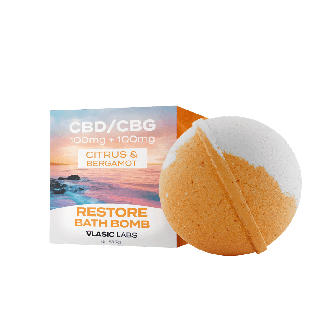 Restore Bath Bomb with Citrus and Bergamot • 200mg - Vlasic Labs | Treehouse Cannabis