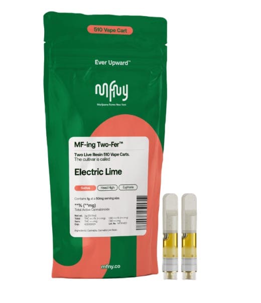 Electric Lime Live Resin 510 Cart Two-Fer • .5g • 2pk - MFNY | Treehouse Cannabis