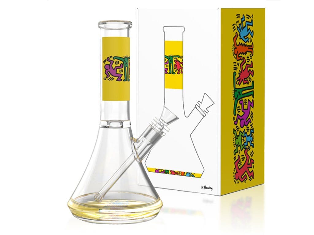 product image for Keith Haring - 12" water pipe w/ bowl (Yellow)