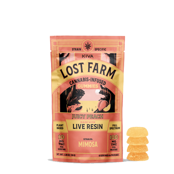 Juicy Peach x Mimosa Live Resin Gummies • 10 Pack - Lost Farm | Treehouse Cannabis - Weed delivery for New York