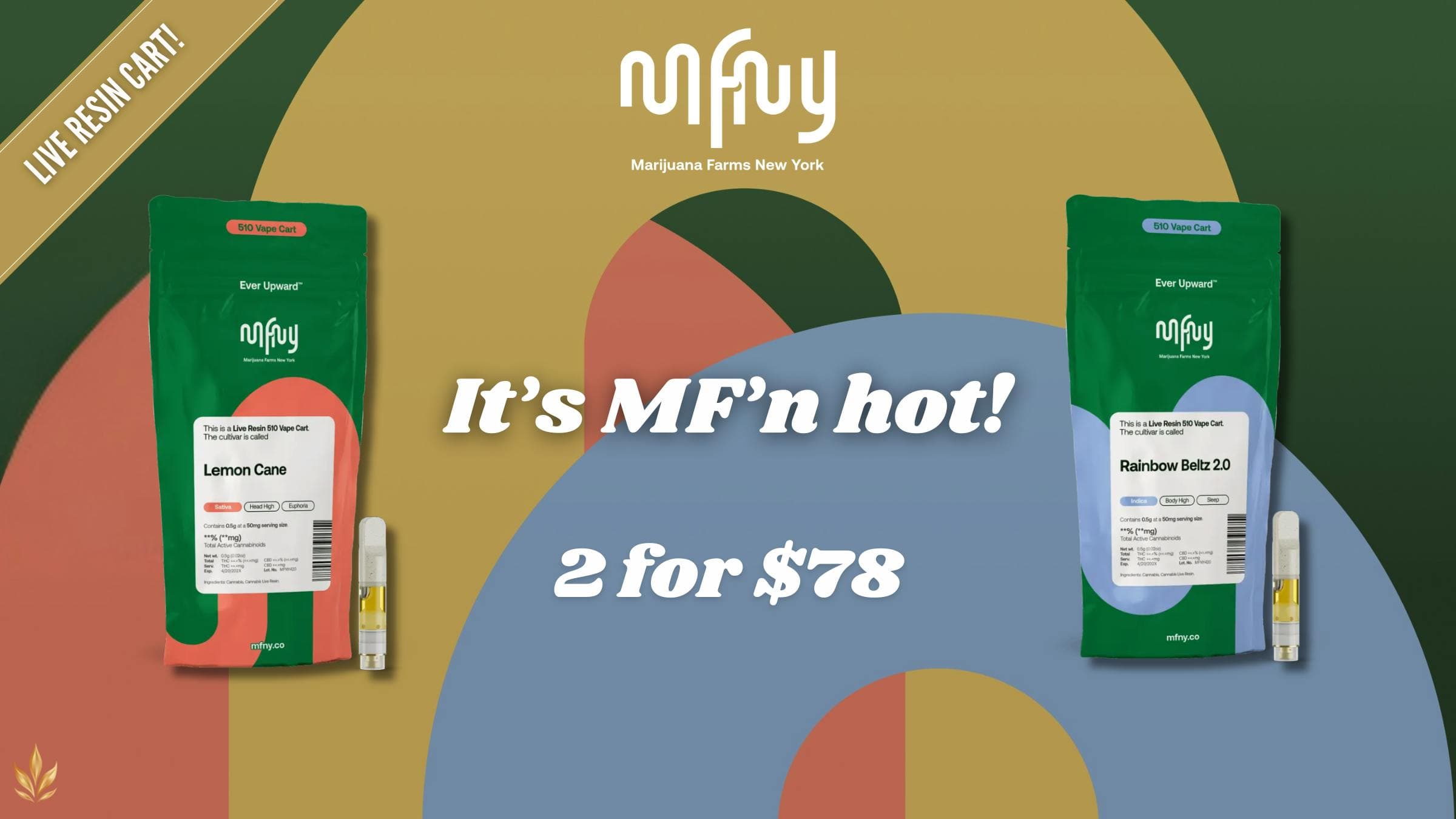 MFNY Live Resin Carts – 2 for $78