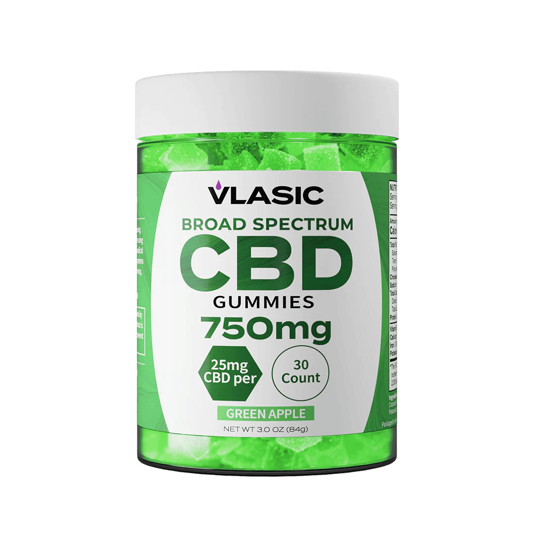 Green Apple Broad Spectrum CBD Gummies • 750mg - Vlasic Labs | Treehouse Cannabis