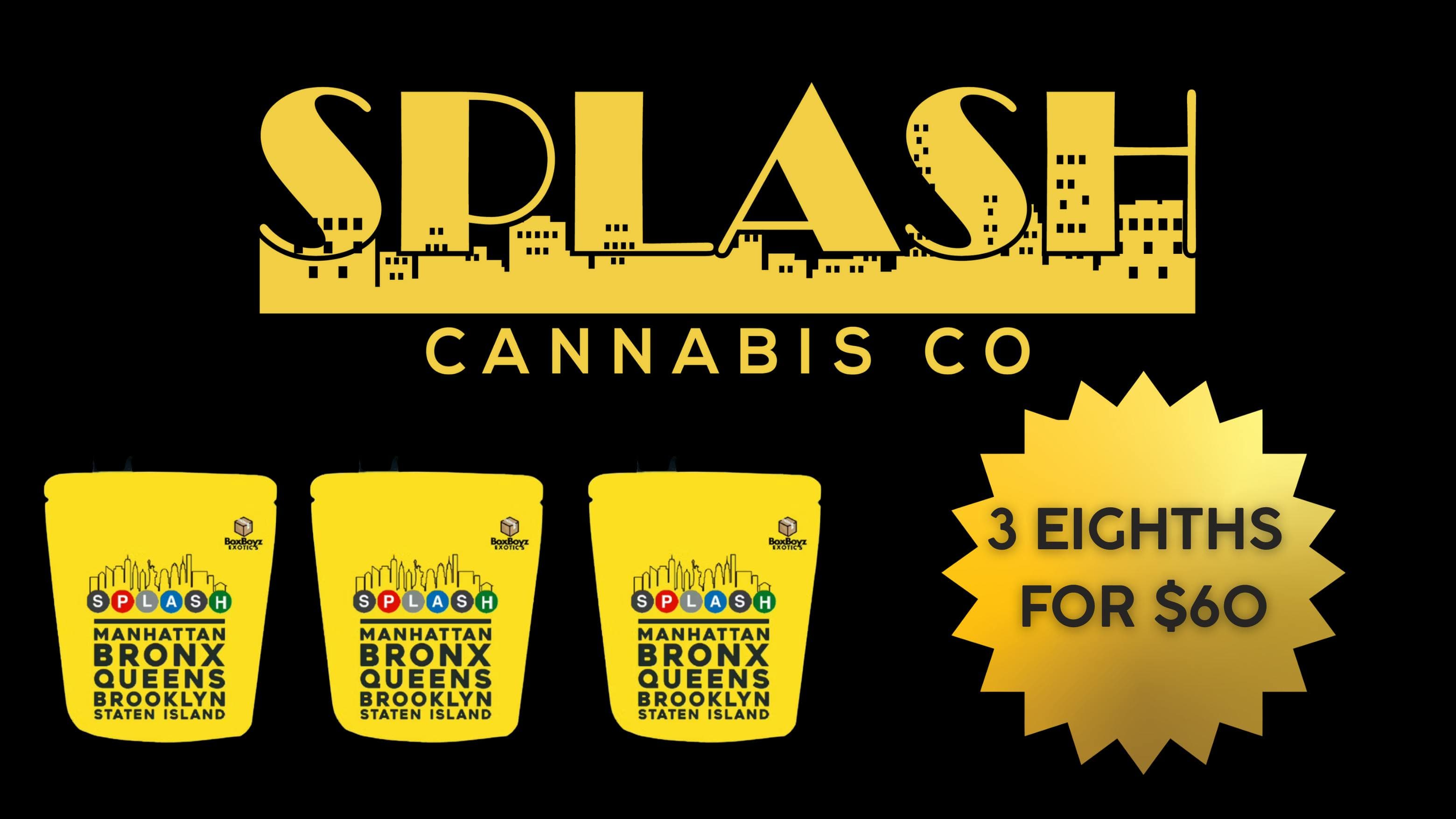 Deal: Splash Cannabis – 3 Eighths for $60