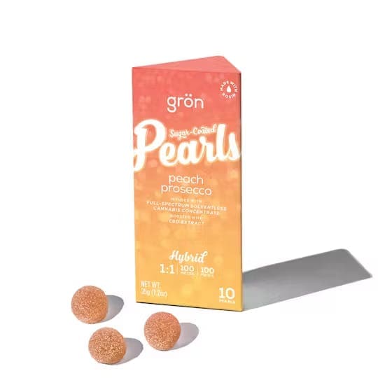 Peach Prosecco 1:1 THC:CBD • 10pk • 100mg - Grön | Treehouse Cannabis