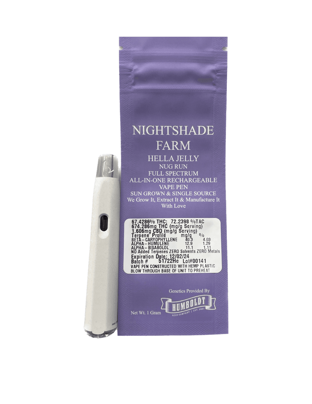 Hella Jelly • Disposable • 1g - Nightshade Farms | Treehouse Cannabis