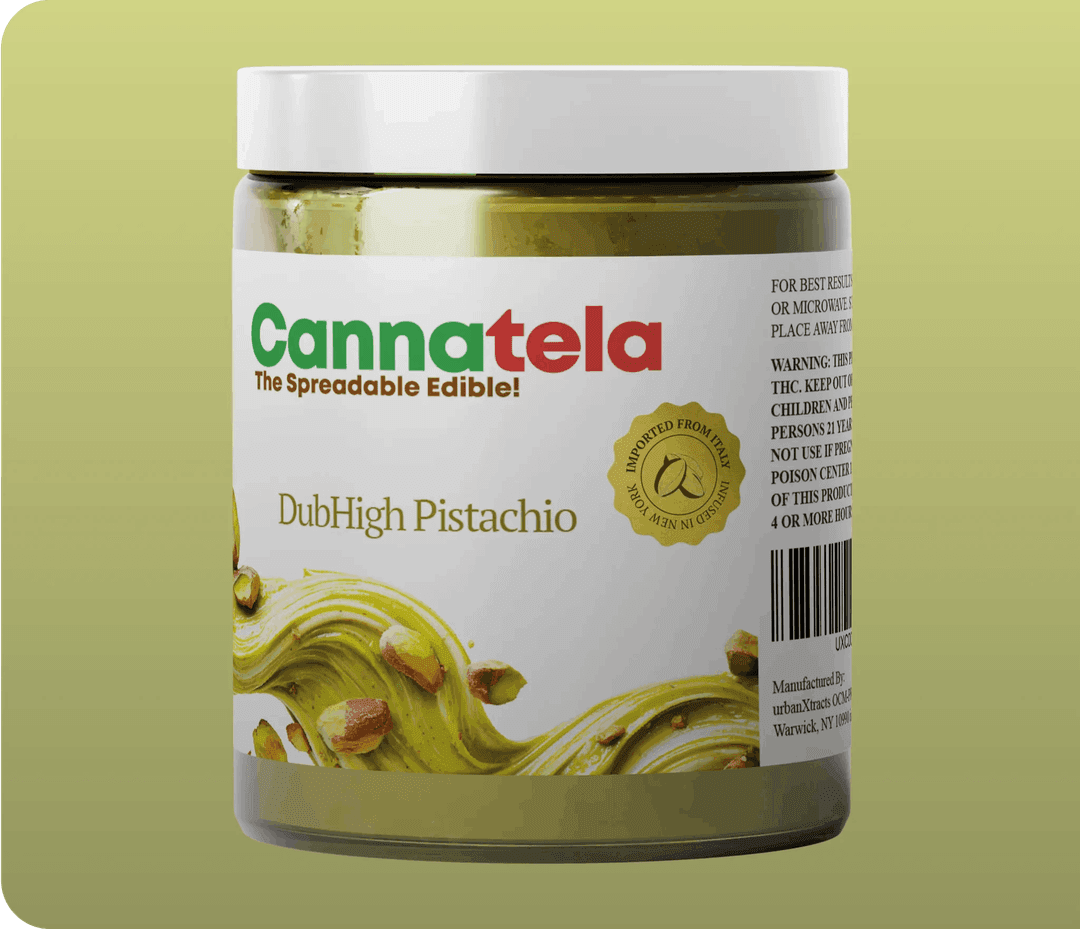 Pistachio  Spread •  96.72mg THC • 97.94mg CBD • 108.80mg CBG • 303.46mg - Cannatela | Treehouse Cannabis