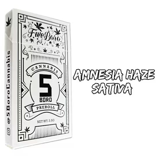 Amnesia Haze • 5 Pack Pre-Rolls • 3.5g - 5 Boro | Treehouse Cannabis