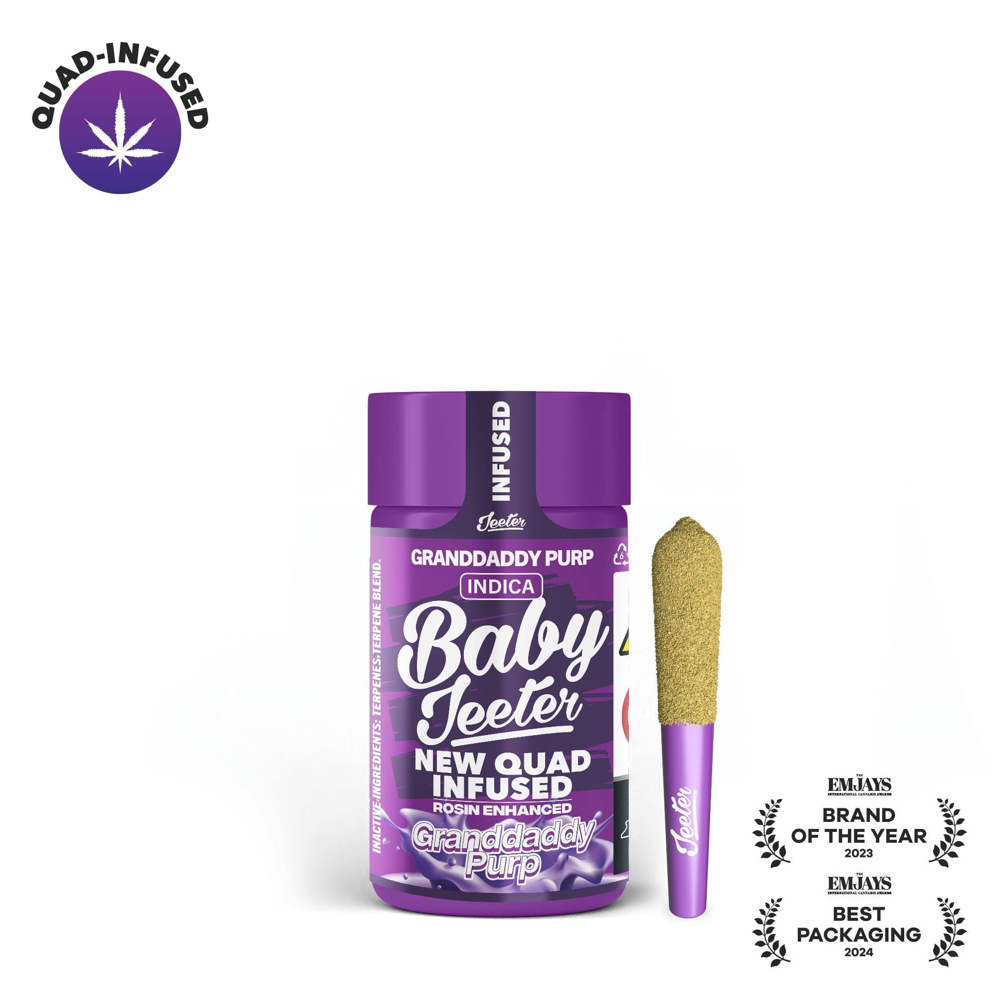 product image for Granddaddy Purp Quad-Infused Baby Jeeter 5-pack 2.5g