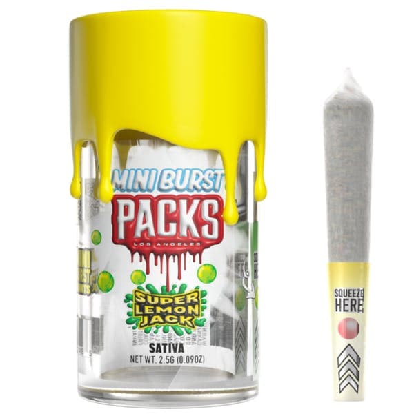 product image for Super Lemon Jack Mini Burst 5 pack Pre-Rolls 2.5g