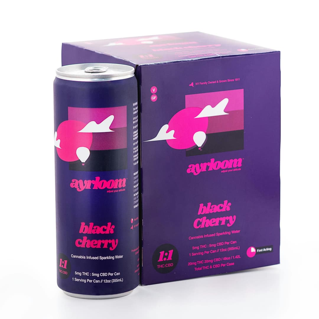 Black Cherry 1:1 Infused Sparkling Water • 4 Pack - ayrloom | Treehouse Cannabis