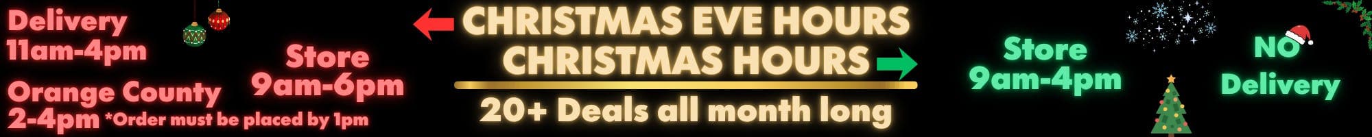 Treehouse Holiday Hours - Sales Banner