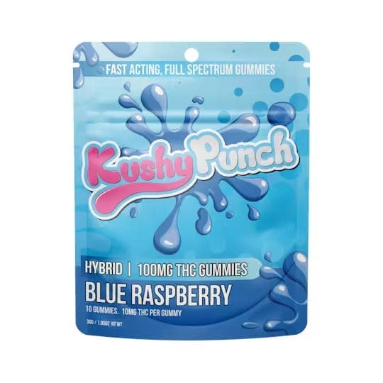 Blue Raspberry Gummies • 10  Pack 100mg - Kushy Punch | Treehouse Cannabis