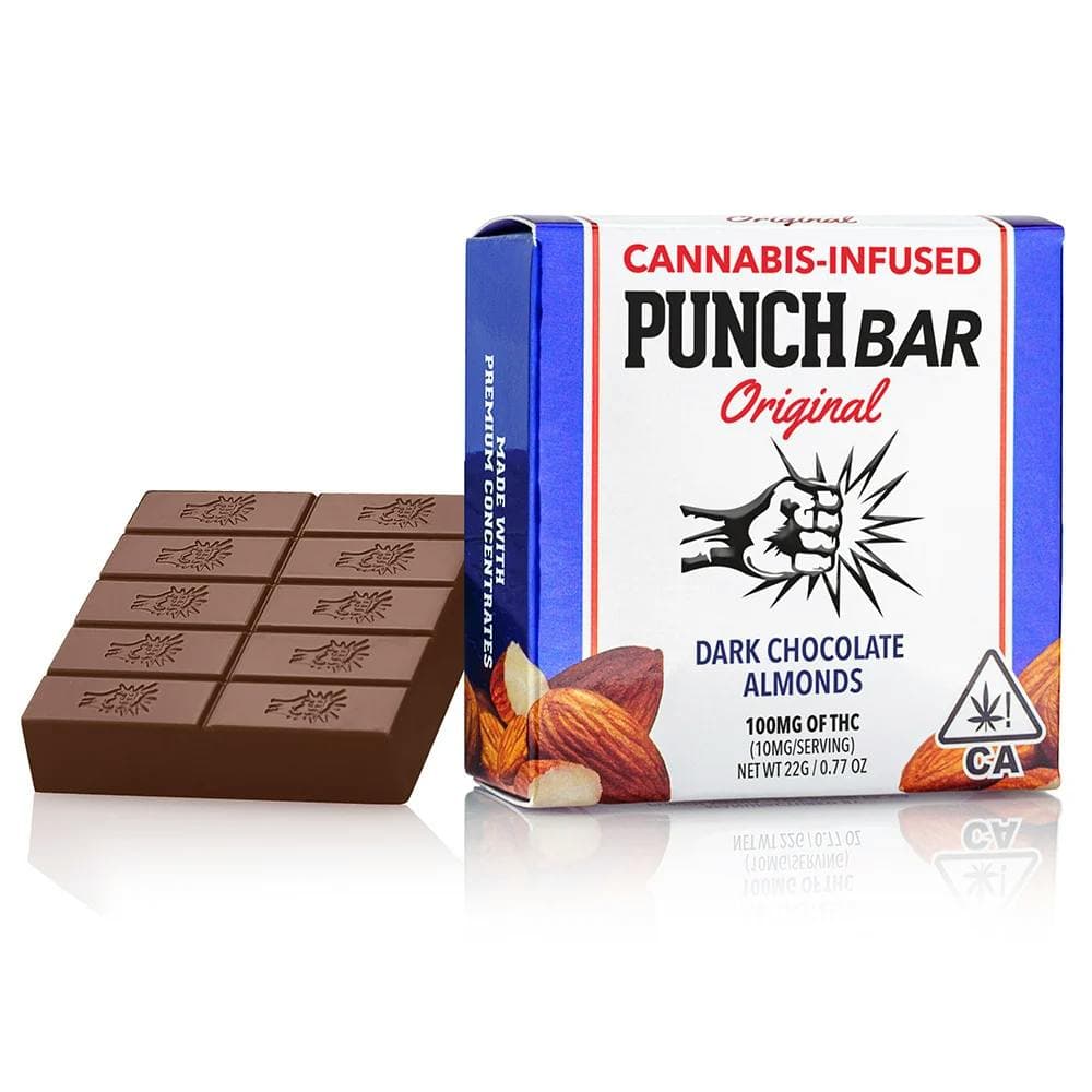 Dark Chocolate Almond Bar • 100mg - Punch Bar | Treehouse Cannabis