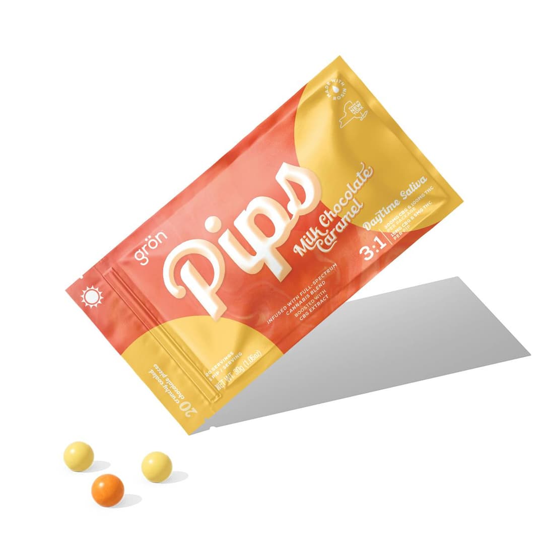 Pips Milk Chocolate Caramel 3:1 CBG/THC • 100mg - Grön | Treehouse Cannabis