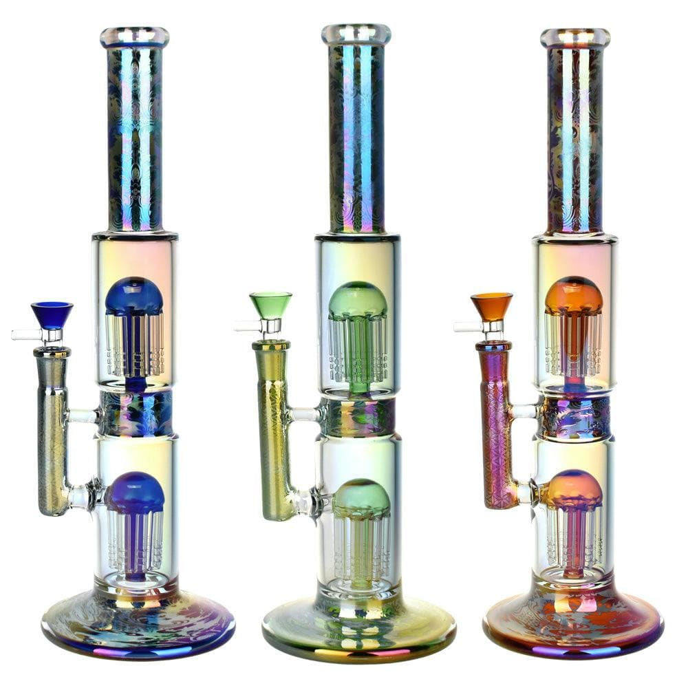 Pulsar Dub Chamber Electro Etched Water Pipe • 13.75" • 14mm F -  | Treehouse Cannabis