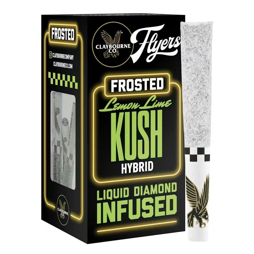 Lemon Lime Kush • Diamond Frosted Flyers Pre-Rolls • 5 Pack • 2.5g - Claybourne Co. | Treehouse Cannabis