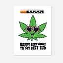 Best Bud Stoner Birthday Card