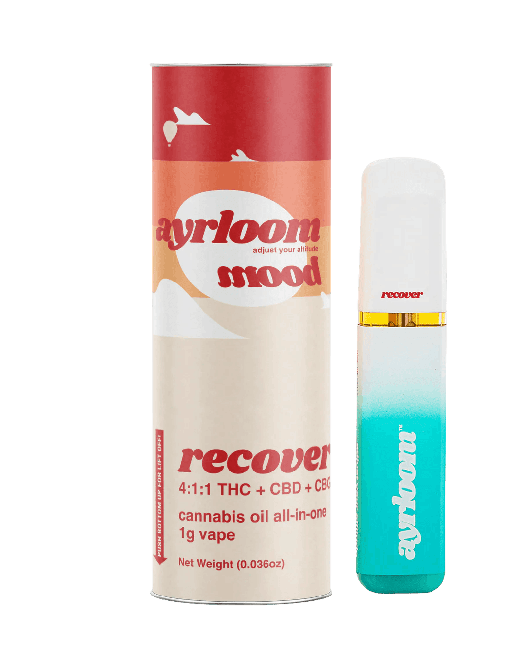 Recover 4:1:1: THC + CBD + CBG • Disposable 1g - ayrloom | Treehouse Cannabis