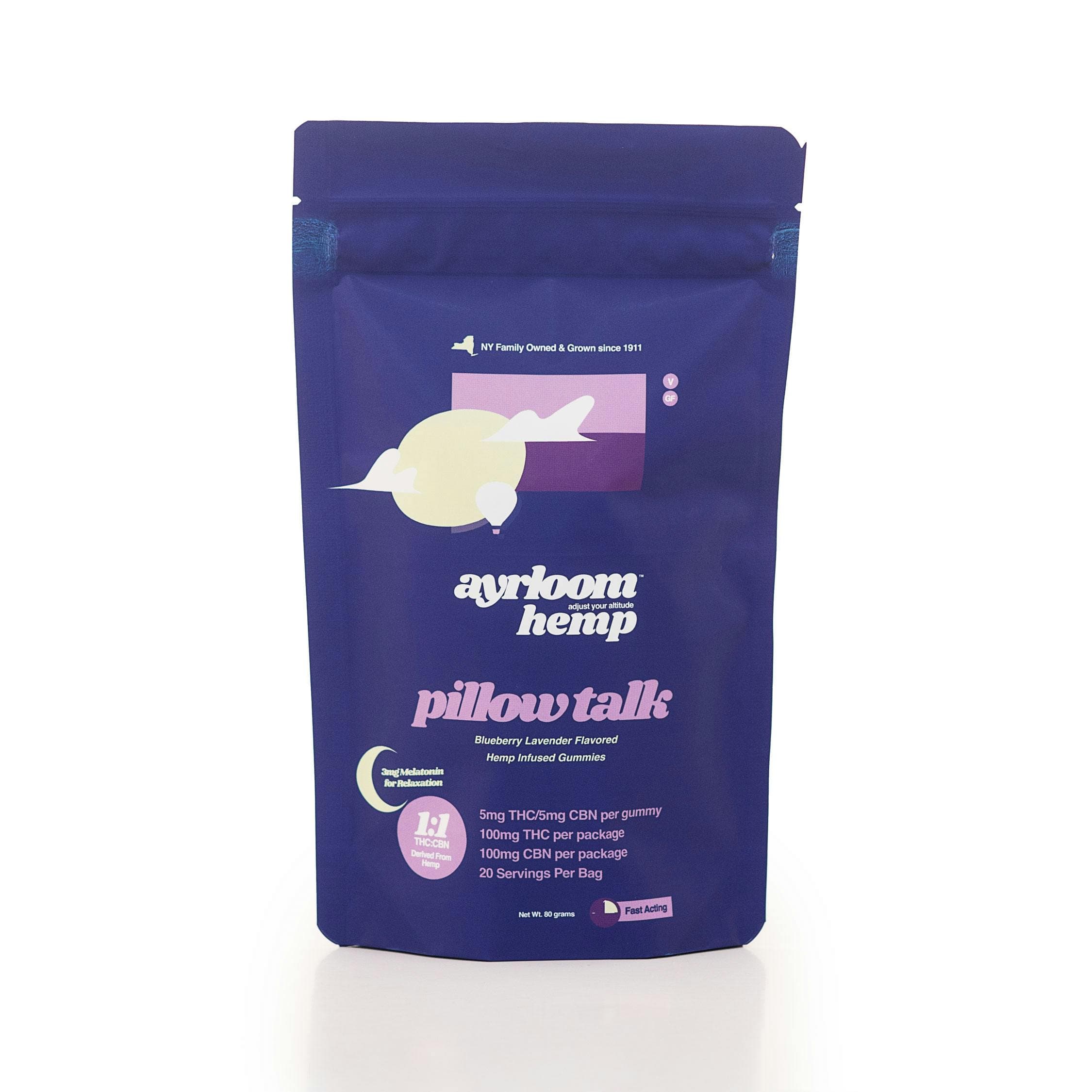 product image for Pillow Talk 1:1 10 Pack Gummies THC: 50mg, CBN: 50mg