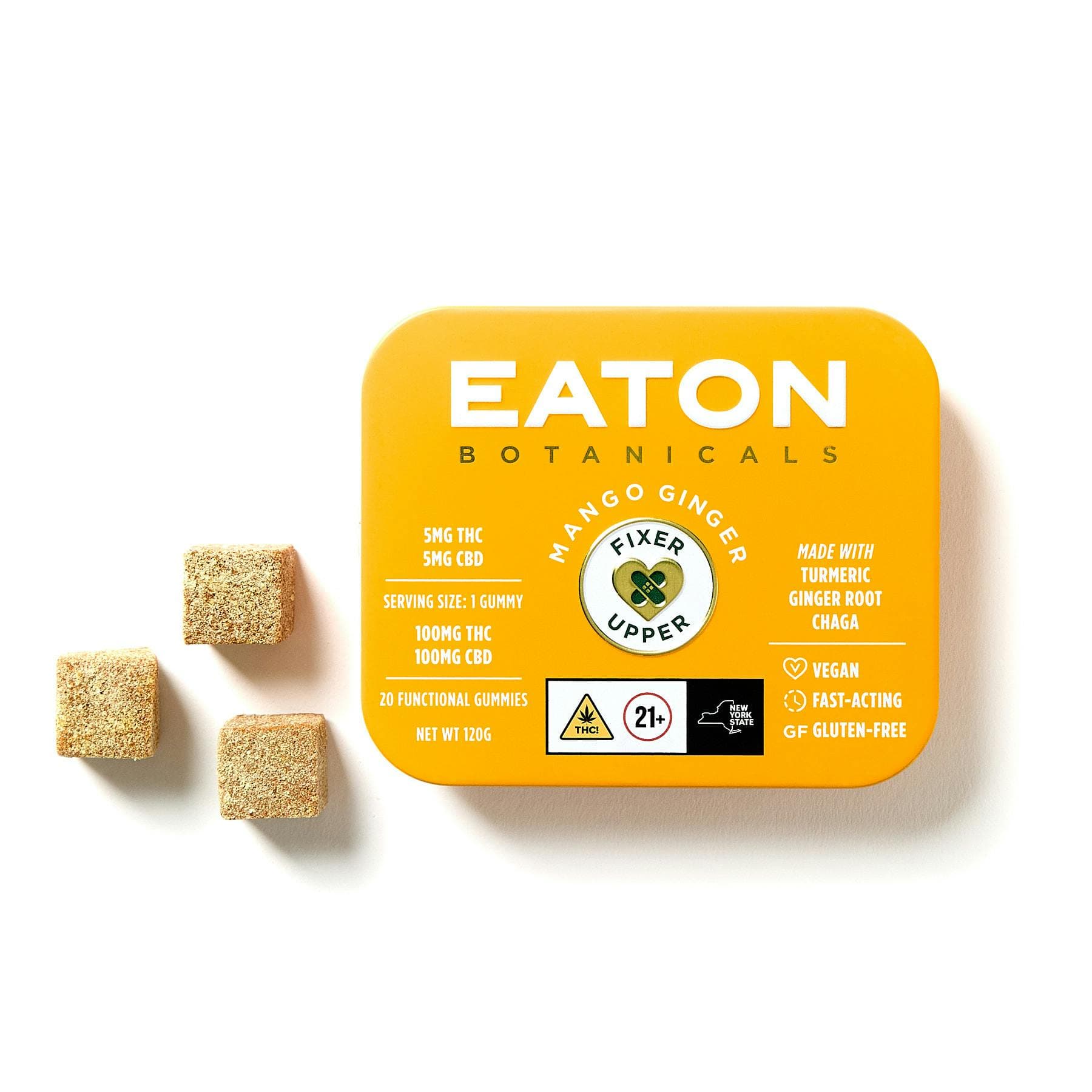 product image for Mango Ginger "Fixer Upper" 20 Pack Gummies THC: 100mg, CBD: 100mg