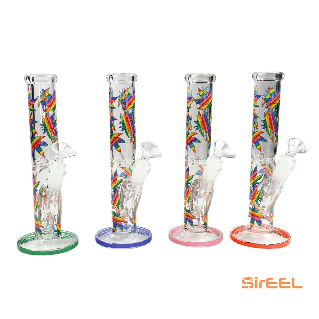 10" Leafy Rainbow Tube Bong with Bowl - SirEEL | Treehouse Cannabis