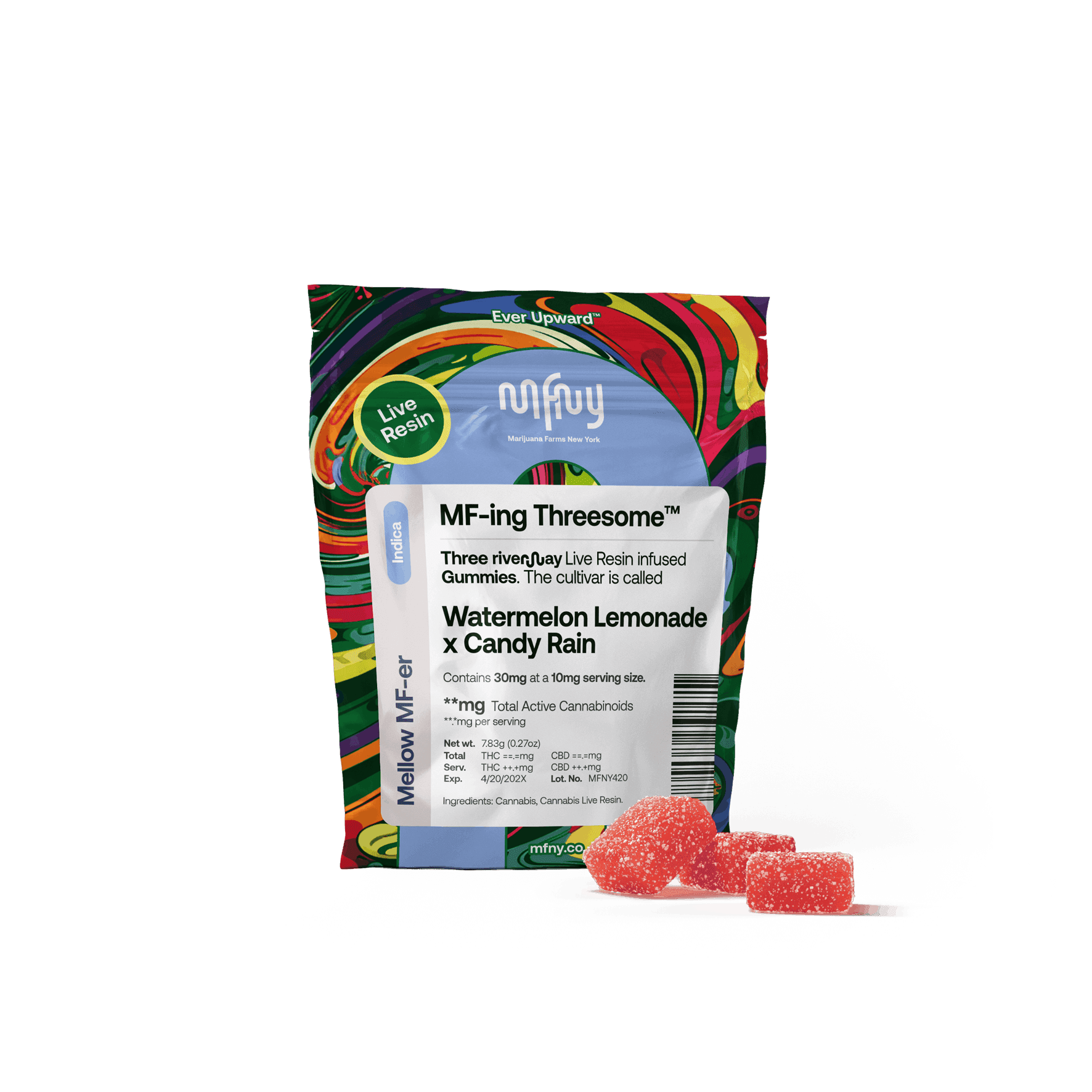 product image for Blueberry Raz X Holy Roller Live Resin Gummies 3 Pack 30mg