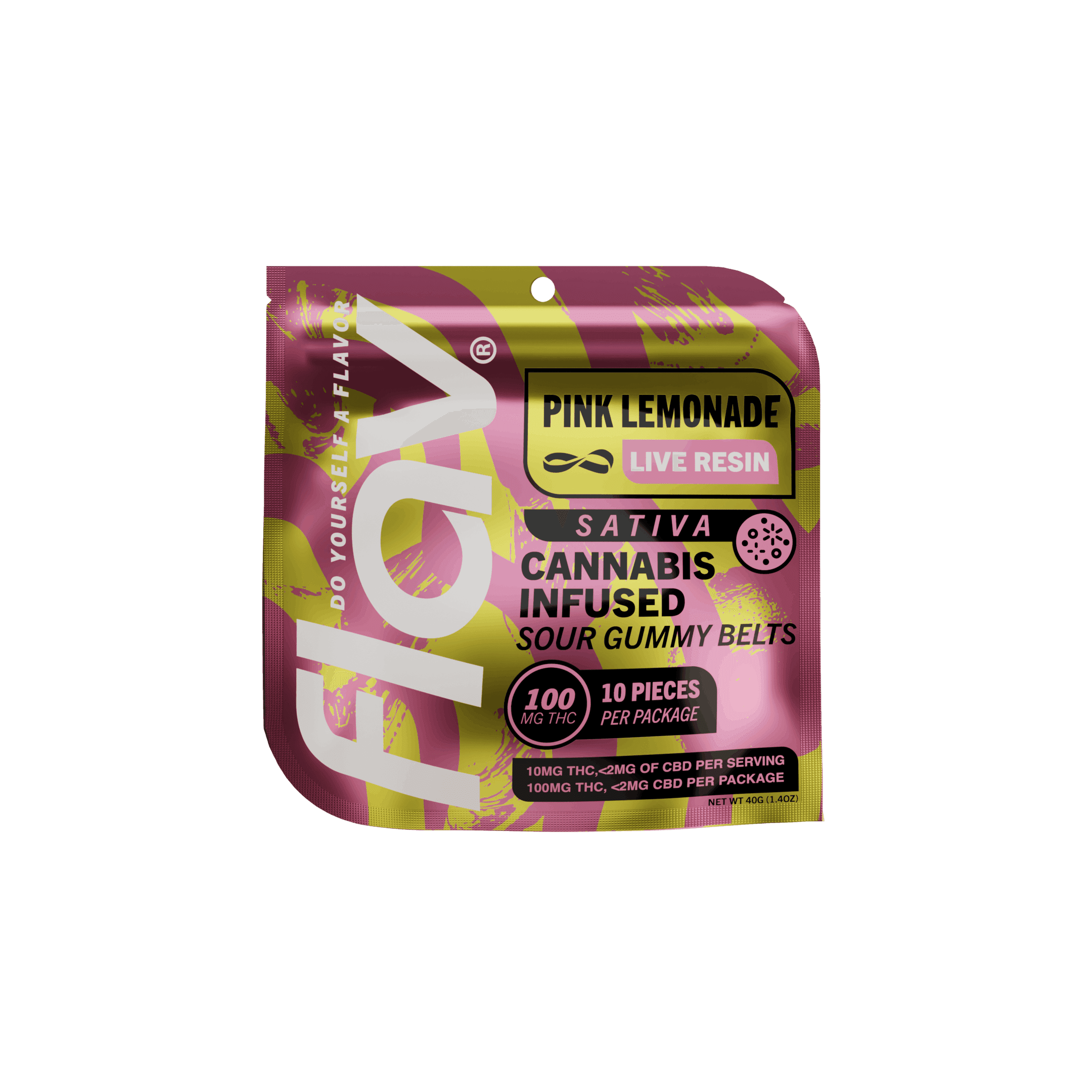 product image for Pink Lemonade Sour Belts Live Resin 10 pack 100mg