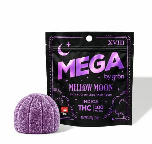 Mellow Moon Live Rosin THC Single Gummy 100mg - Grön