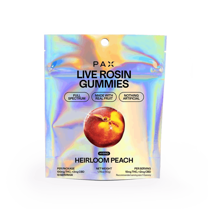Heirloom Peach Live Rosin Gummies • 10 pack • 100mg - PAX | Treehouse Cannabis