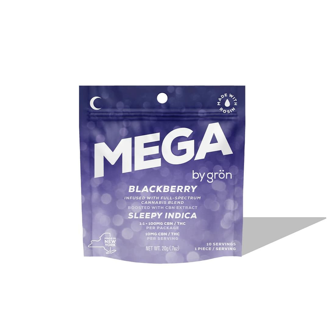 Blackberry Mega Pearl 1:1 • Single Gummy • THC: 100mg, CBN: 100mg - Grön | Treehouse Cannabis