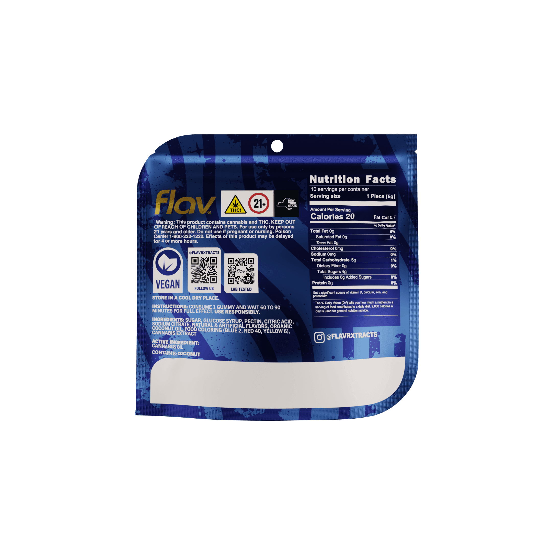 Blue Raspberry Nighttime Gummies - CBN - 100mg - Flav