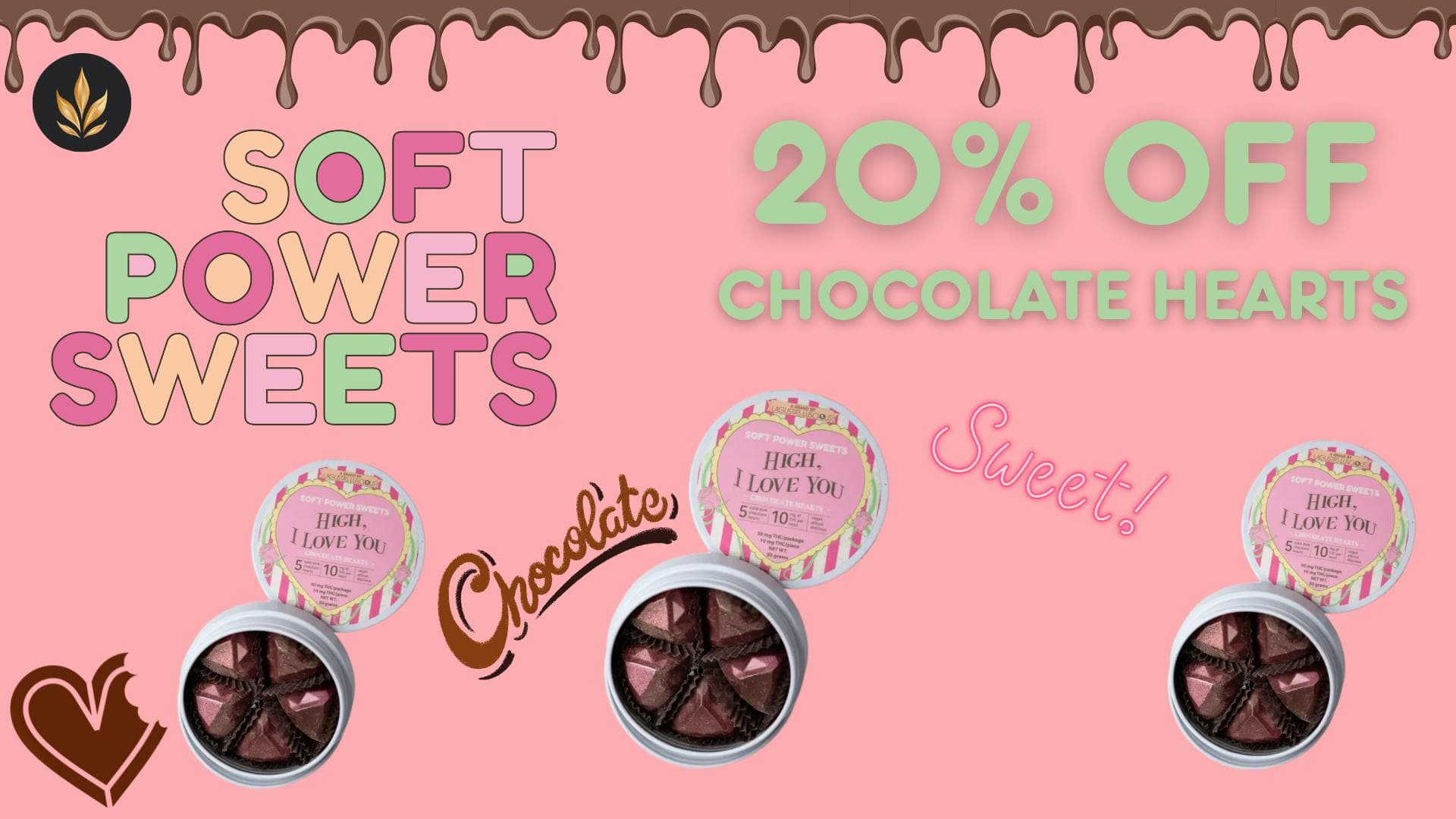 20% off Chocolate Hearts from Soft Power Sweets!