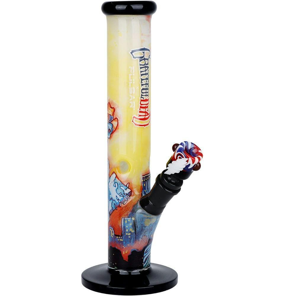 The Grateful Dead x Pulsar Inside Print Straight Tube Glass Water Pipe • 11.25" • 14mm F -  | Treehouse Cannabis
