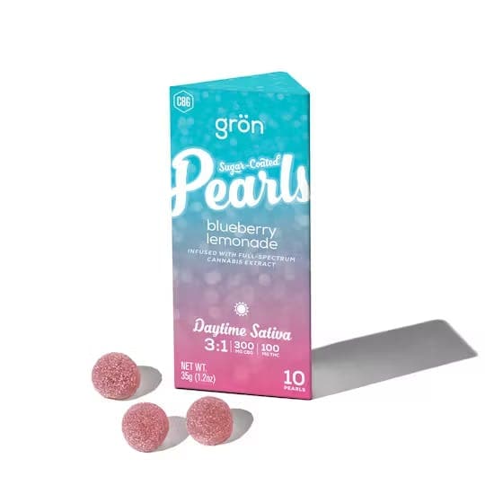 Blueberry Lemonade Pearls 3:1 10 Pack Gummies THC: 100mg, CBD: 300mg - Gron
