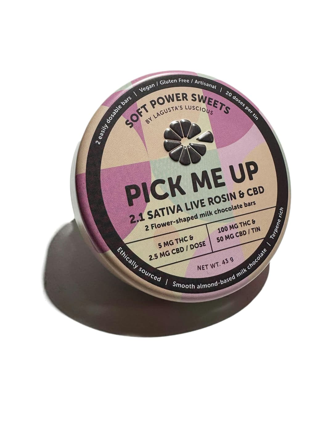 Pick Me Up Sativa Live Rosin Chocolate Bars 100mg 2:1 CBD - Soft Power Sweets | Treehouse Cannabis