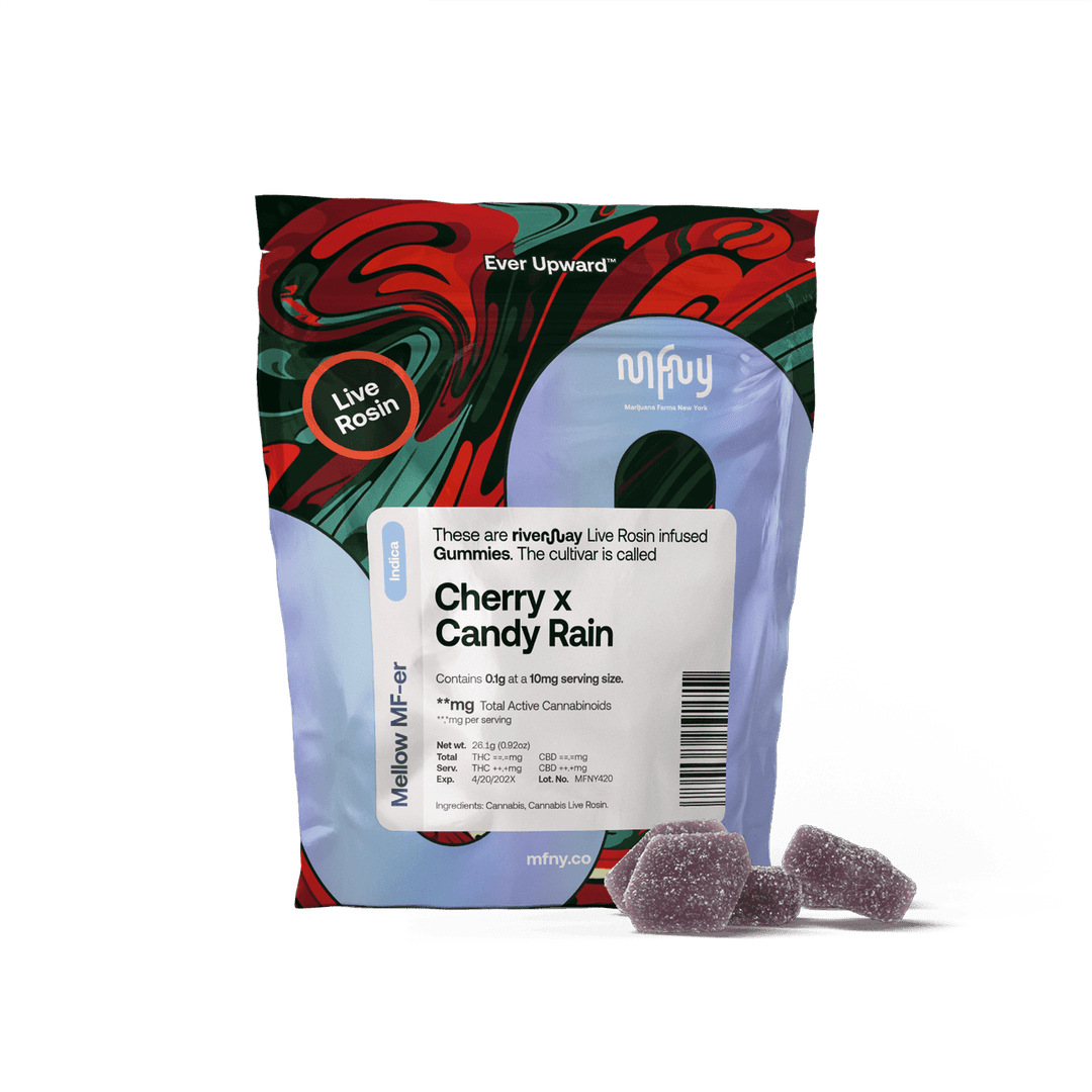Cherry X Candy Rain • MFNY • Live Rosin Gummies • 10 Pack • 100mg - MFNY | Treehouse Cannabis