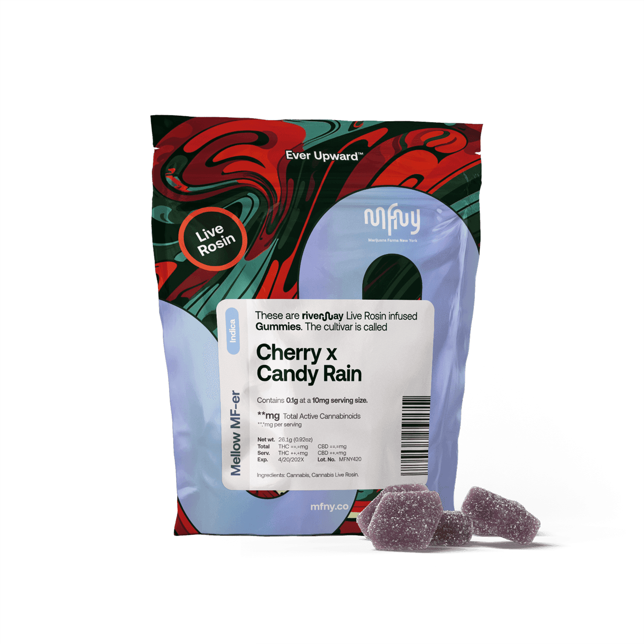 Cherry X Candy Rain MFNY Live Rosin Gummies 10 Pack 100mg - MFNY