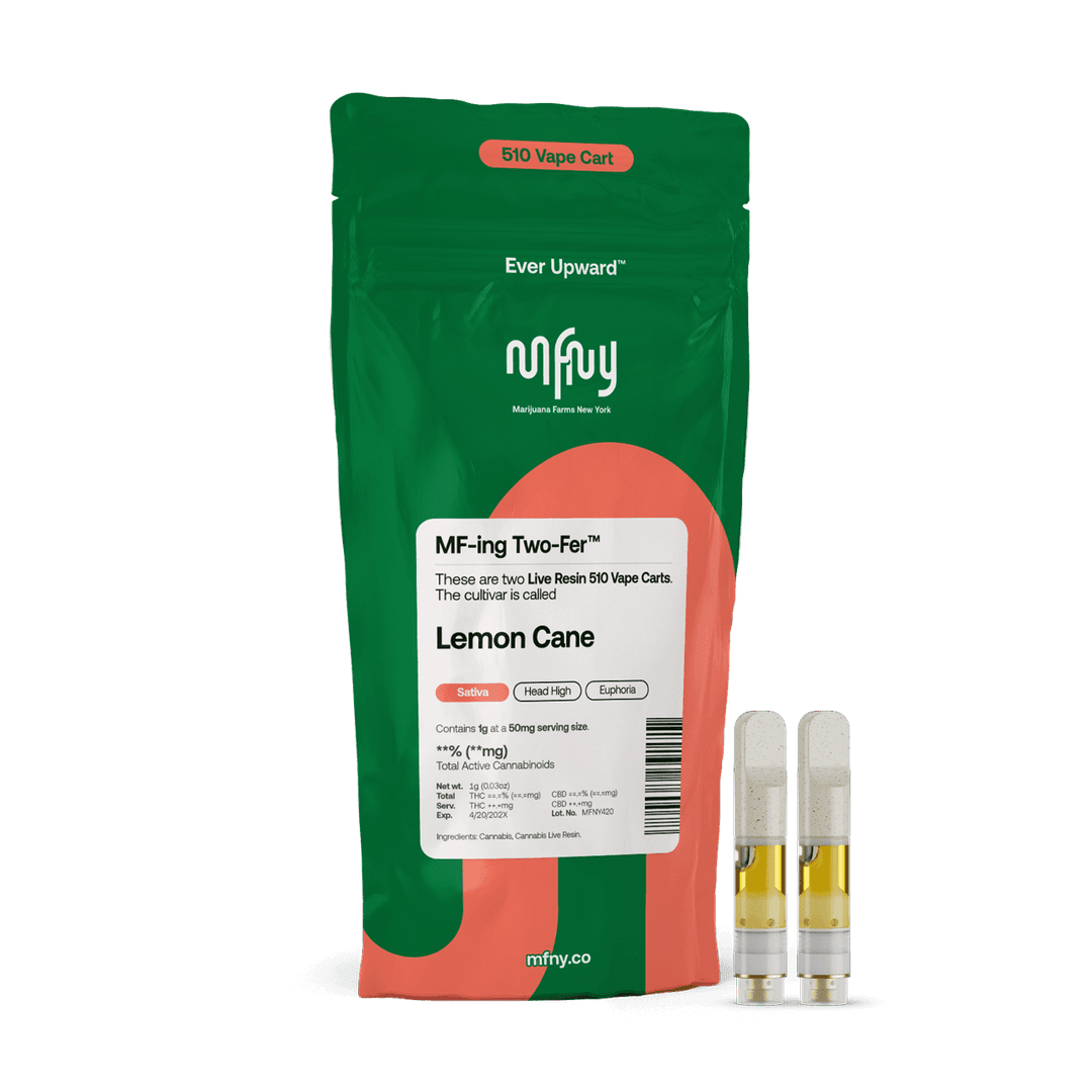 Lemon Cane Live Resin 510 Cart Two-Fer • .5g • 2pk - MFNY | Treehouse Cannabis